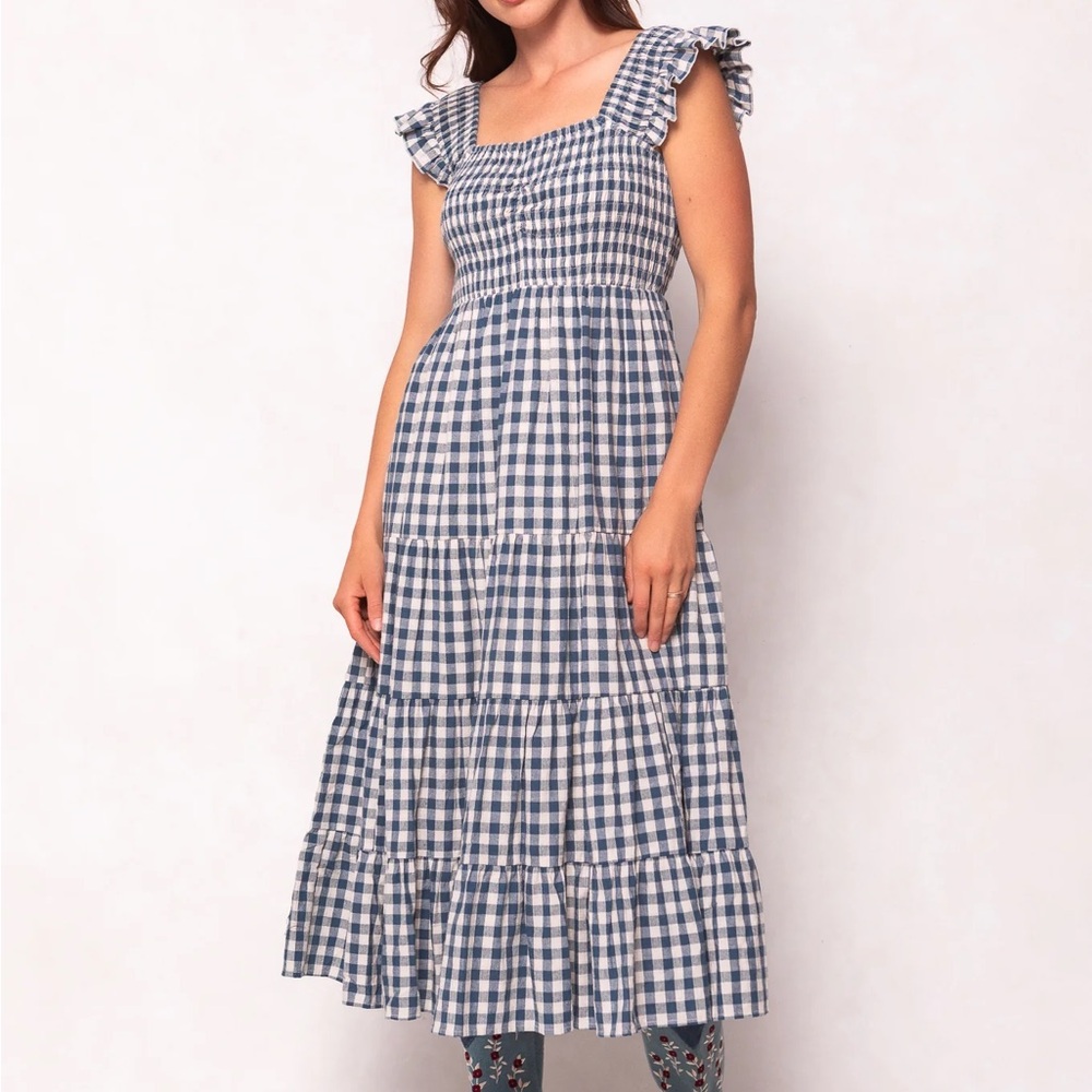 Hailey Dress - Blue and White Gingham Women's Dress
